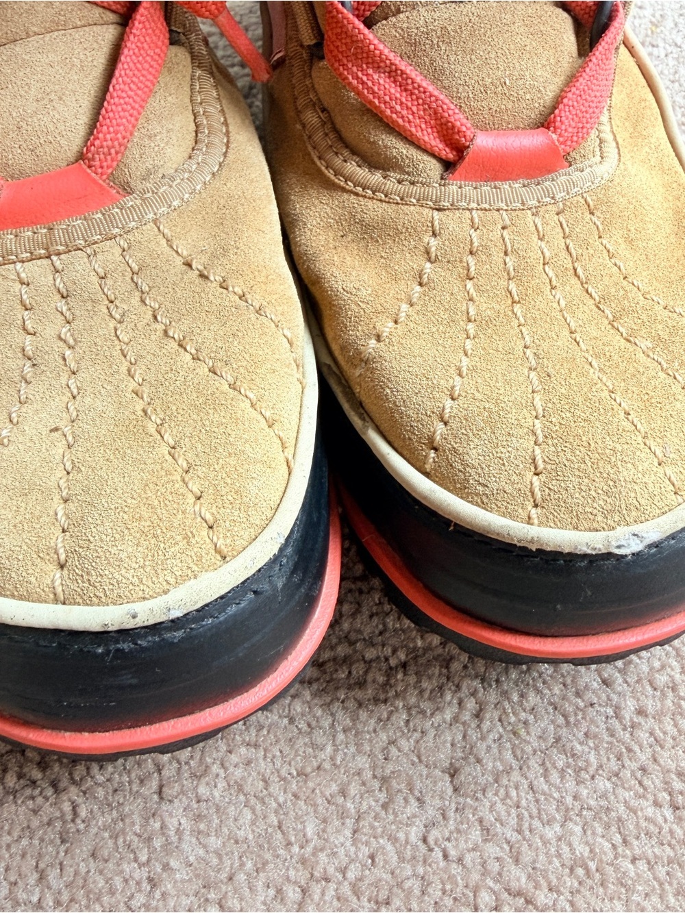 Sorel Tan Suede Winter Boot hot pink laces fur lined size 38 - Picture 4 of 6